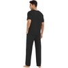 image:imageWiWi Mens Short Sleeve Pajamas Set Sleepwear Casual Soft Sleep Sets with Pockets Loungewear Viscose from Bamboo SXXLCblack