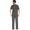 image:imageWiWi Mens Short Sleeve Pajamas Set Sleepwear Casual Soft Sleep Sets with Pockets Loungewear Viscose from Bamboo SXXLCcharcoal Heather