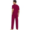 image:imageWiWi Mens Short Sleeve Pajamas Set Sleepwear Casual Soft Sleep Sets with Pockets Loungewear Viscose from Bamboo SXXLCwine