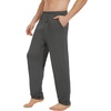 image:imageWiWi Mens Soft Knit Pajama Pants Lightweight Sleep Lounge Bottoms with Pockets Open Fly Sleepwear Sweatpants SXXLCharcoal