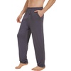 image:imageWiWi Mens Soft Knit Pajama Pants Lightweight Sleep Lounge Bottoms with Pockets Open Fly Sleepwear Sweatpants SXXLDark Grey