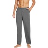 image:imageWiWi Mens Soft Knit Pajama Pants Lightweight Sleep Lounge Bottoms with Pockets Open Fly Sleepwear Sweatpants SXXLDark Heather Grey
