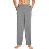 image:imageWiWi Mens Soft Knit Pajama Pants Lightweight Sleep Lounge Bottoms with Pockets Open Fly Sleepwear Sweatpants SXXLHeather Grey