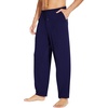 image:imageWiWi Mens Soft Knit Pajama Pants Lightweight Sleep Lounge Bottoms with Pockets Open Fly Sleepwear Sweatpants SXXLNavy