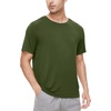 image:imageWiWi Mens TShirts Classic Soft Tee Viscose from Bamboo Loungewear Lightweight Short Sleeves Pajama Sleep Shirt SXXLAarmy Green