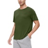 image:imageWiWi Mens TShirts Classic Soft Tee Viscose from Bamboo Loungewear Lightweight Short Sleeves Pajama Sleep Shirt SXXLAarmy Green