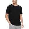 image:imageWiWi Mens TShirts Classic Soft Tee Viscose from Bamboo Loungewear Lightweight Short Sleeves Pajama Sleep Shirt SXXLAblack