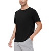 image:imageWiWi Mens TShirts Classic Soft Tee Viscose from Bamboo Loungewear Lightweight Short Sleeves Pajama Sleep Shirt SXXLAblack