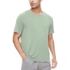 image:imageWiWi Mens TShirts Classic Soft Tee Viscose from Bamboo Loungewear Lightweight Short Sleeves Pajama Sleep Shirt SXXLAcameo Green