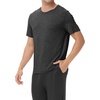 image:imageWiWi Mens TShirts Classic Soft Tee Viscose from Bamboo Loungewear Lightweight Short Sleeves Pajama Sleep Shirt SXXLAcharcoal Heather