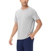 image:imageWiWi Mens TShirts Classic Soft Tee Viscose from Bamboo Loungewear Lightweight Short Sleeves Pajama Sleep Shirt SXXLAlight Heather Grey