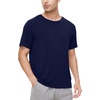 image:imageWiWi Mens TShirts Classic Soft Tee Viscose from Bamboo Loungewear Lightweight Short Sleeves Pajama Sleep Shirt SXXLAnavy