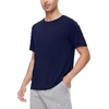 image:imageWiWi Mens TShirts Classic Soft Tee Viscose from Bamboo Loungewear Lightweight Short Sleeves Pajama Sleep Shirt SXXLAnavy