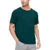 image:imageWiWi Mens TShirts Classic Soft Tee Viscose from Bamboo Loungewear Lightweight Short Sleeves Pajama Sleep Shirt SXXLApeacock Green
