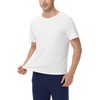 image:imageWiWi Mens TShirts Classic Soft Tee Viscose from Bamboo Loungewear Lightweight Short Sleeves Pajama Sleep Shirt SXXLAraw White