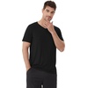 image:imageWiWi Mens TShirts Classic Soft Tee Viscose from Bamboo Loungewear Lightweight Short Sleeves Pajama Sleep Shirt SXXLBblack