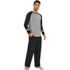 image:imageWiWi Mens Viscose from Bamboo Pajama Sets Long Sleeve Top and Pants Sleepwear Comfy Lightweight Loungewear Set SXXLAblack