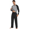 image:imageWiWi Mens Viscose from Bamboo Pajama Sets Long Sleeve Top and Pants Sleepwear Comfy Lightweight Loungewear Set SXXLAblack