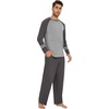 image:imageWiWi Mens Viscose from Bamboo Pajama Sets Long Sleeve Top and Pants Sleepwear Comfy Lightweight Loungewear Set SXXLAcharcoal Grey