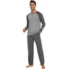image:imageWiWi Mens Viscose from Bamboo Pajama Sets Long Sleeve Top and Pants Sleepwear Comfy Lightweight Loungewear Set SXXLAdark Heather Grey