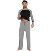 image:imageWiWi Mens Viscose from Bamboo Pajama Sets Long Sleeve Top and Pants Sleepwear Comfy Lightweight Loungewear Set SXXLAheather Grey