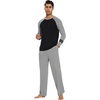 image:imageWiWi Mens Viscose from Bamboo Pajama Sets Long Sleeve Top and Pants Sleepwear Comfy Lightweight Loungewear Set SXXLAheather Grey