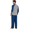 image:imageWiWi Mens Viscose from Bamboo Pajama Sets Long Sleeve Top and Pants Sleepwear Comfy Lightweight Loungewear Set SXXLAink Blue