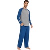 image:imageWiWi Mens Viscose from Bamboo Pajama Sets Long Sleeve Top and Pants Sleepwear Comfy Lightweight Loungewear Set SXXLAprussian Blue