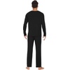 image:imageWiWi Mens Viscose from Bamboo Pajama Sets Long Sleeve Top and Pants Sleepwear Comfy Lightweight Loungewear Set SXXLBblack