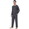 image:imageWiWi Mens Viscose from Bamboo Pajama Sets Long Sleeve Top and Pants Sleepwear Comfy Lightweight Loungewear Set SXXLBcharcoal