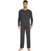 image:imageWiWi Mens Viscose from Bamboo Pajama Sets Long Sleeve Top and Pants Sleepwear Comfy Lightweight Loungewear Set SXXLBcharcoal Heather