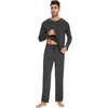 image:imageWiWi Mens Viscose from Bamboo Pajama Sets Long Sleeve Top and Pants Sleepwear Comfy Lightweight Loungewear Set SXXLBcharcoal Heather