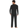 image:imageWiWi Mens Viscose from Bamboo Pajama Sets Long Sleeve Top and Pants Sleepwear Comfy Lightweight Loungewear Set SXXLCblack