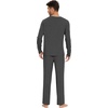 image:imageWiWi Mens Viscose from Bamboo Pajama Sets Long Sleeve Top and Pants Sleepwear Comfy Lightweight Loungewear Set SXXLCcharcoal Heather