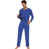 image:imageWiWi Mens Viscose from Bamboo Pajama Sets Long Sleeve Top and Pants Sleepwear Comfy Lightweight Loungewear Set SXXLCroyal Blue