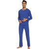 image:imageWiWi Mens Viscose from Bamboo Pajama Sets Long Sleeve Top and Pants Sleepwear Comfy Lightweight Loungewear Set SXXLCroyal Blue