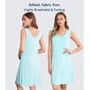 image:imageWiWi Nightgown for Women Super Soft Sleeveless Sleepwear Cool Vneck Sleep Shirts Bamboo Viscose Pj Gown S4XAaqua
