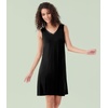 image:imageWiWi Nightgown for Women Super Soft Sleeveless Sleepwear Cool Vneck Sleep Shirts Bamboo Viscose Pj Gown S4XAblack