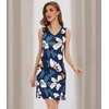 image:imageWiWi Nightgown for Women Super Soft Sleeveless Sleepwear Cool Vneck Sleep Shirts Bamboo Viscose Pj Gown S4XAblueFloral