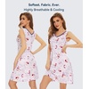 image:imageWiWi Nightgown for Women Super Soft Sleeveless Sleepwear Cool Vneck Sleep Shirts Bamboo Viscose Pj Gown S4XAgreyPeony