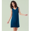 image:imageWiWi Nightgown for Women Super Soft Sleeveless Sleepwear Cool Vneck Sleep Shirts Bamboo Viscose Pj Gown S4XAink Blue