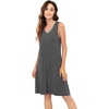 image:imageWiWi Nightgown for Women Super Soft Sleeveless Sleepwear Cool Vneck Sleep Shirts Bamboo Viscose Pj Gown S4XAiron Grey