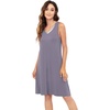 image:imageWiWi Nightgown for Women Super Soft Sleeveless Sleepwear Cool Vneck Sleep Shirts Bamboo Viscose Pj Gown S4XApurplish Grey