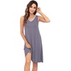 image:imageWiWi Nightgown for Women Super Soft Sleeveless Sleepwear Cool Vneck Sleep Shirts Bamboo Viscose Pj Gown S4XApurplish Grey