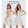 image:imageWiWi Nightgown for Women Super Soft Sleeveless Sleepwear Cool Vneck Sleep Shirts Bamboo Viscose Pj Gown S4XAwhiteGreen Dots
