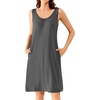 image:imageWiWi Nightgown for Women Super Soft Sleeveless Sleepwear Cool Vneck Sleep Shirts Bamboo Viscose Pj Gown S4XCcharcoal