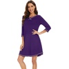 image:imageWiWi Nightgowns for Women 34 Sleeve Sleep Shirts Super Soft Pajamas Gowns Viscose from Bamboo Cooling Nightwear SXXLAdark Purple