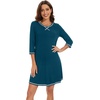 image:imageWiWi Nightgowns for Women 34 Sleeve Sleep Shirts Super Soft Pajamas Gowns Viscose from Bamboo Cooling Nightwear SXXLApeacock Blue