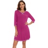 image:imageWiWi Nightgowns for Women 34 Sleeve Sleep Shirts Super Soft Pajamas Gowns Viscose from Bamboo Cooling Nightwear SXXLArose Red