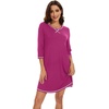 image:imageWiWi Nightgowns for Women 34 Sleeve Sleep Shirts Super Soft Pajamas Gowns Viscose from Bamboo Cooling Nightwear SXXLArose Red